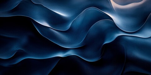 Obraz premium Dark blue grainy texture background, abstract color gradient wave, black backdrop noisy banner poster header cover design, Generative AI