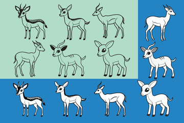 Animals vector icon art set