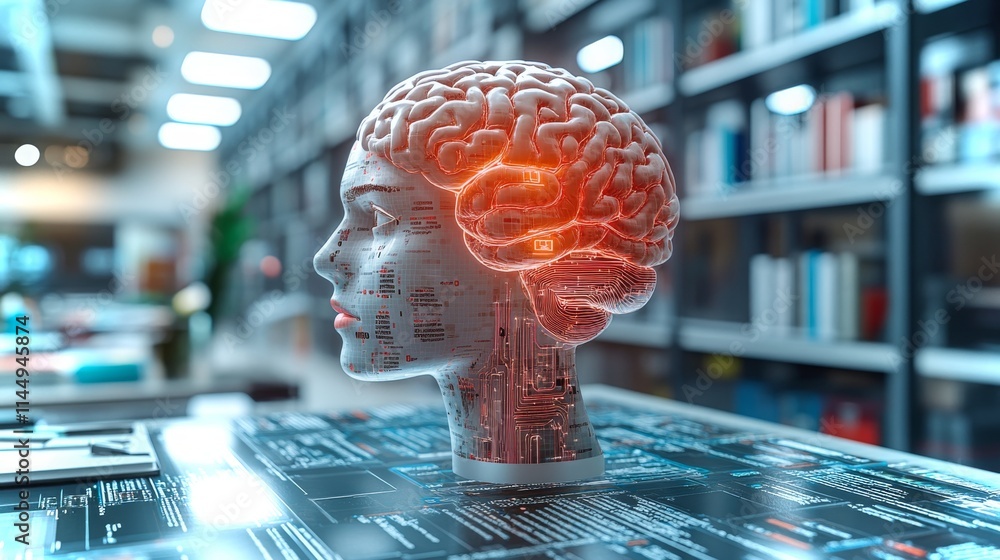 Poster ai creates personalized educational content for learners in a modern library setting