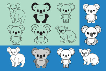 Animals vector icon art set