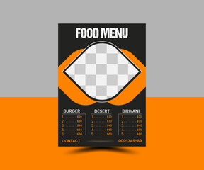 modern food menu design tamplate