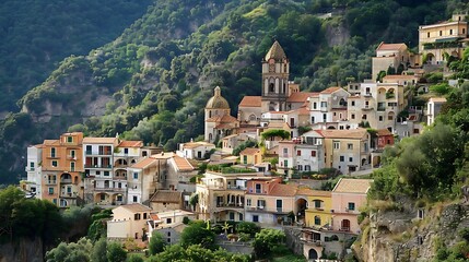 Digital painting of the city of Cinque Terre, Italy