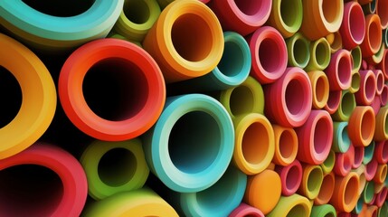 Colorful Cylinders Arrangement in a Vibrant Abstract Design
