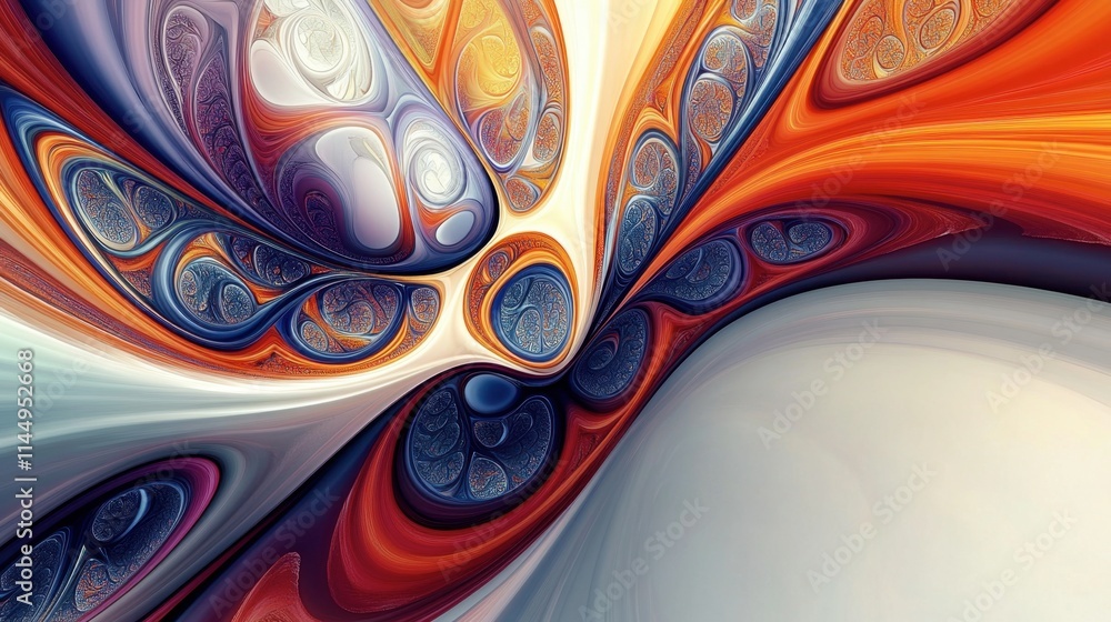 Poster abstract colorful swirls and patterns in vibrant art design