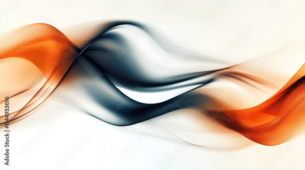Poster colorful abstract waves in flowing motion with soft gradients
