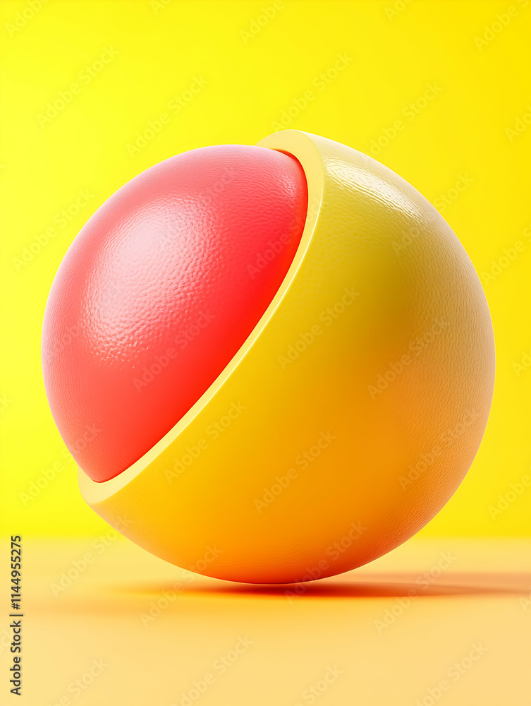 Poster red and yellow spheres abstract background design element.