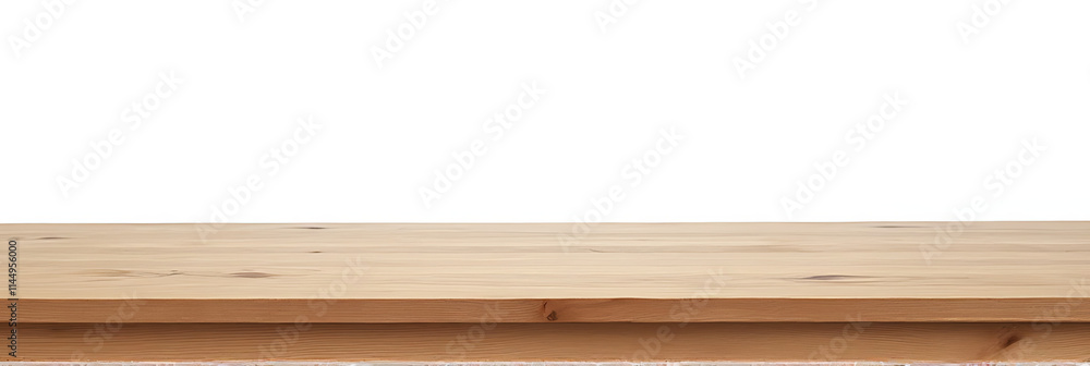 Poster The wooden table top has a beautiful texture with subtle grain patterns visible against a clean white background._00001_
