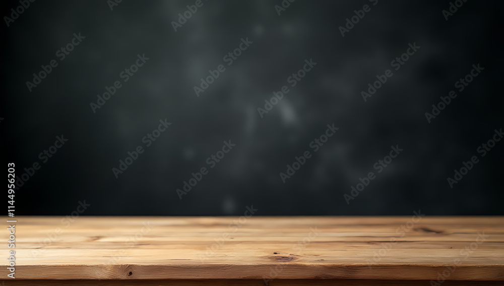 Poster The wood table top comes into sharp focus while the dark blackboard background is blurred out of sight._00003_