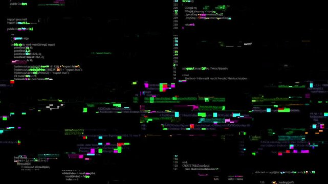 Glitching code on screen, Lines hacking code Computer Screen Code, Glitch Effect, Error System Failure Emergency Error, Virus, Hacked System Screen, Trojan, Malware. security, hacking or programming