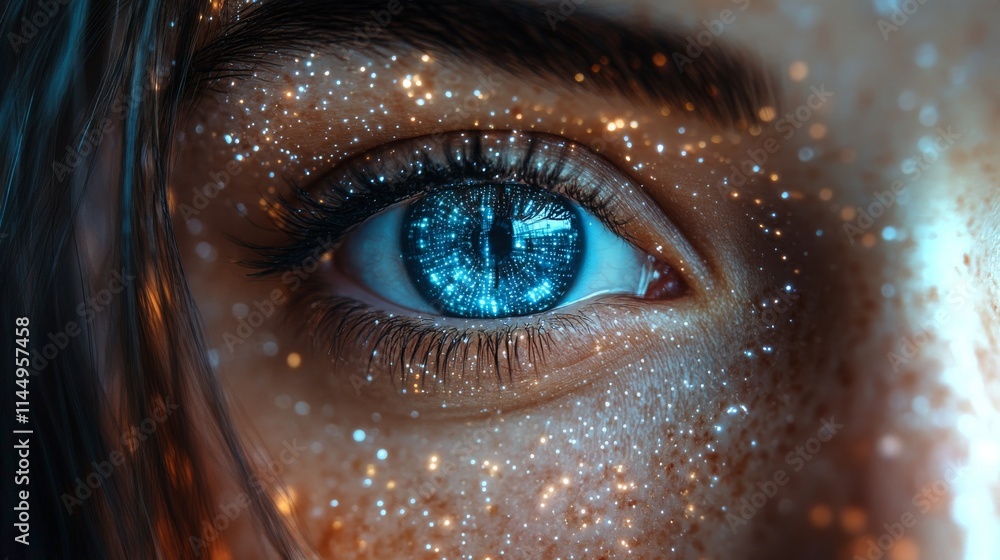 Poster detecting diabetic retinopathy with advanced artificial intelligence technology in high resolution
