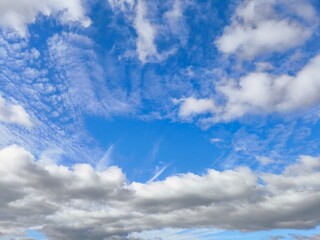 blue sky with clouds. Beautiful clouds in the blue sky