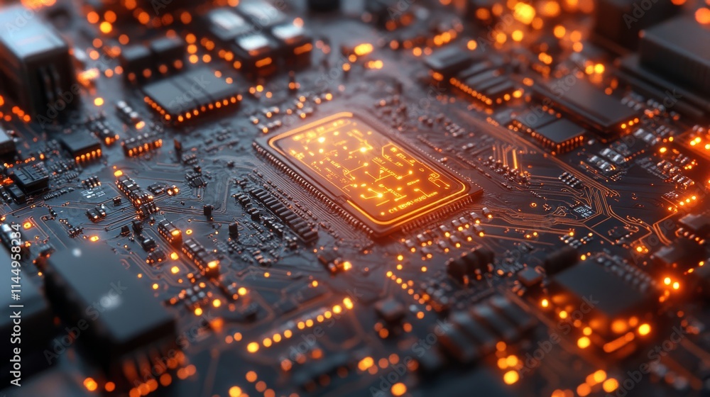 Poster innovative ai processors powering hyper-realistic 4k content creation in advanced technology