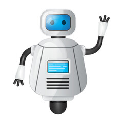 ai robot assistant illustration, pointing hand