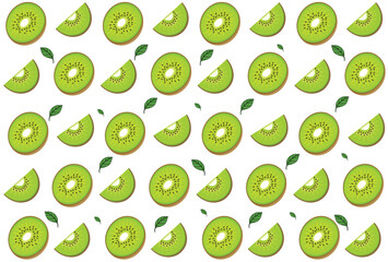 Seamless  slice  kiwi fruit pattern background for print item