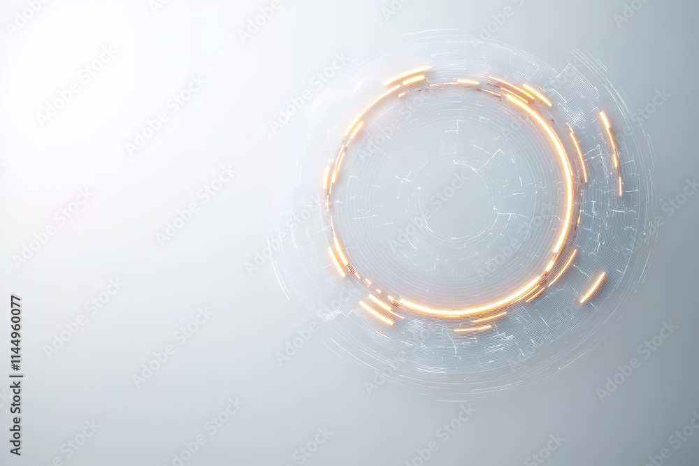 Poster glowing skill map forming circular design on matte white background under diffused lighting