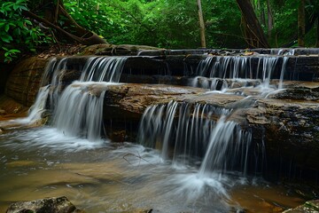 Obraz premium Beautiful waterfall in the jungle. Waterfall in tropical forest.