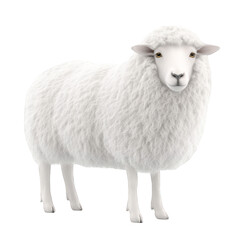 Fluffy White Sheep Isolated on White Background livestock farming wool agriculture animal cute lamb mammal livestock farm animals sheep isolated on white background 3d rendering