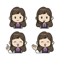手描き：スーツを着た女性
