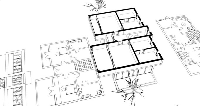 house building sketch architectural 3d rendering