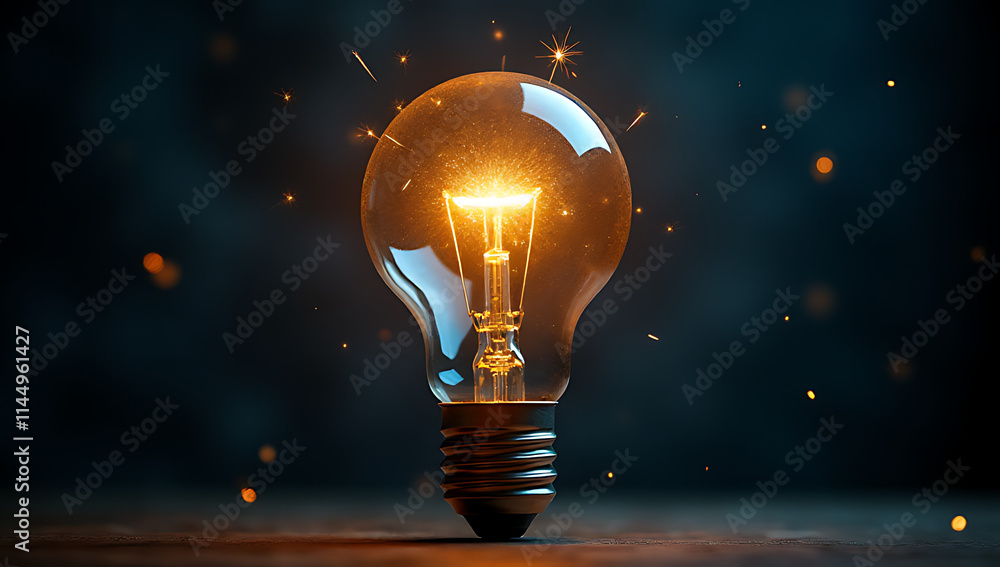 Aufkleber Spark innovative business ideas with a simple yet powerful creative message conveyed through a humble light bulb image._00002_