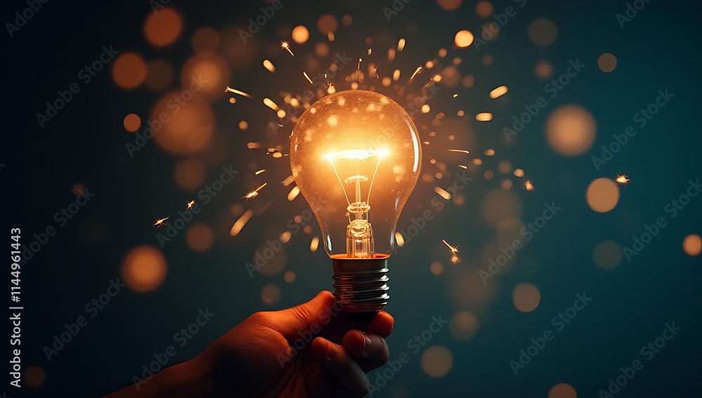 Aufkleber spark innovative business ideas with a simple yet powerful creative message conveyed through a humbl