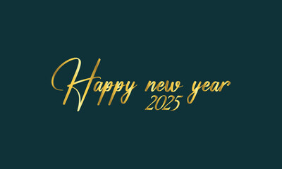 2025 Happy New Year gold logo text design eps file