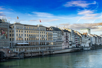 Naklejka premium The Rhine and Basel are a combination that offers a unique experience in Switzerland