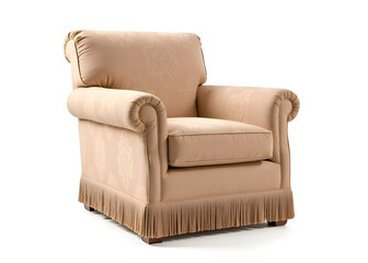 Obraz premium country style armchair with fringe at the bottom isolated on transparent background