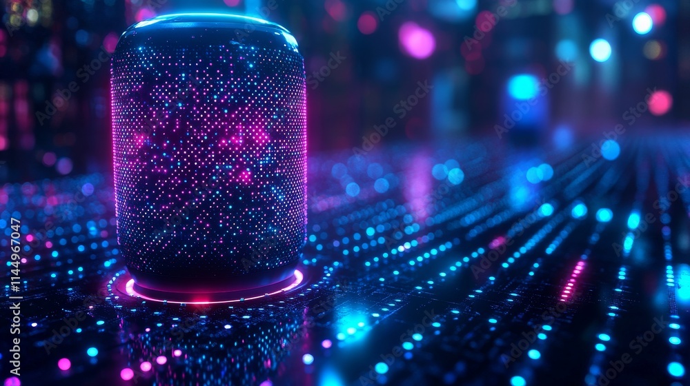 Poster creating personalized ai voices with advanced technology in a vibrant digital environment