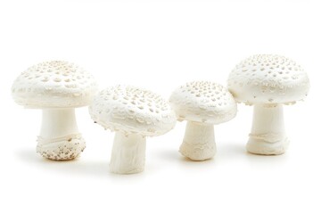 White Mushroom. Isolated Champignon Mushroom on White Background. Healthy and Tasty Ingredient