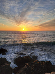 sunset beautiful sunset on the beach with different types of colors an incredible orange beautiful...