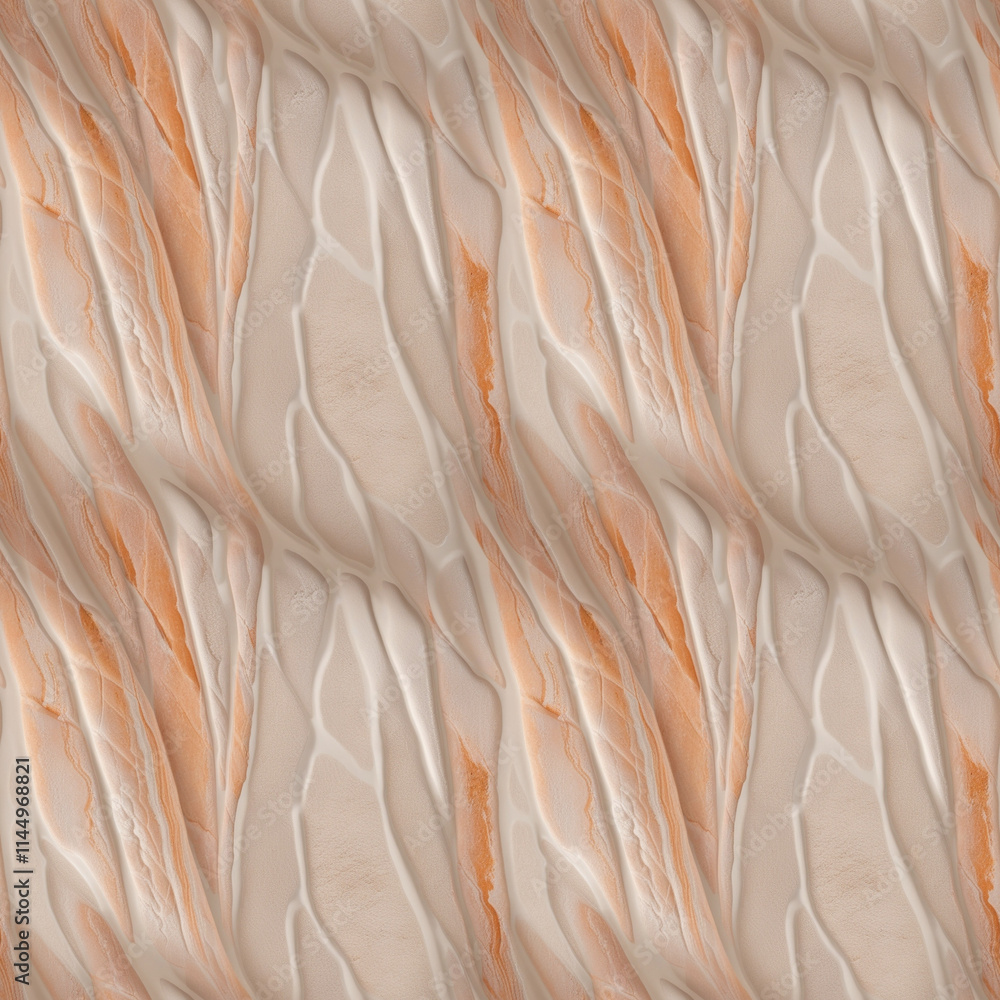Poster Seamless abstract textured pattern in soft beige and peach tones for elegant and artistic design applications