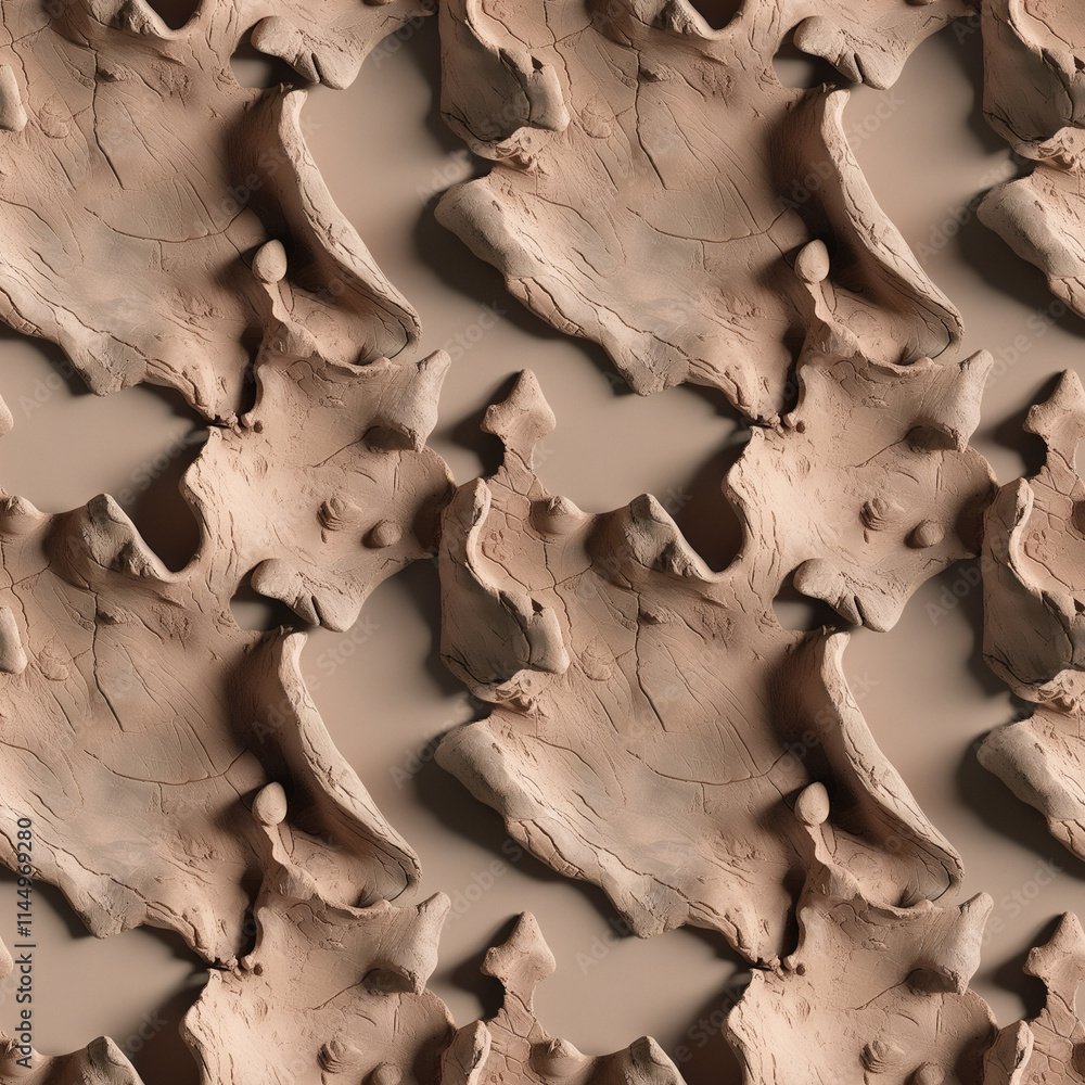 Poster seamless textured pattern resembling clay in soft beige tones for natural and artistic design applic