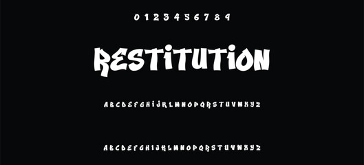 Cool street art font dynamic graffiti font for modern bold marker logo, spirited expressive headline, youth urban vibe. Art typographic design. Vector typeset