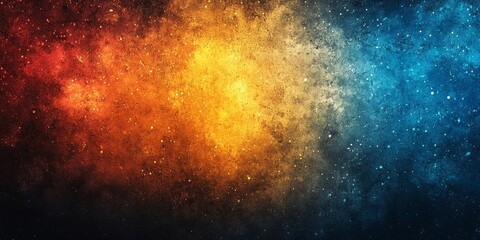Grainy background abstract dark orange yellow blue color gradient black noise texture banner poster header backdrop design, Generative AI