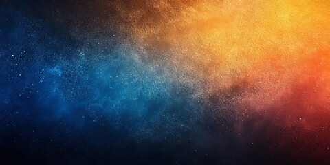 Grainy background abstract dark orange yellow blue color gradient black noise texture banner poster header backdrop design, Generative AI