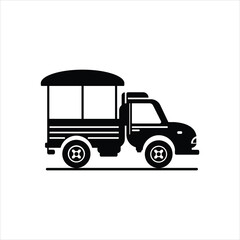 Download Pickup Truck Silhouette Vector Icons with Transparent White Background.