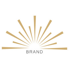 Golden Sunburst Abstract Design Element 