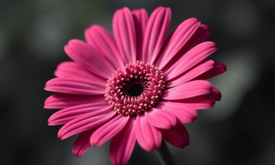 Obraz premium Vibrant pink gerbera daisy selective color photography black