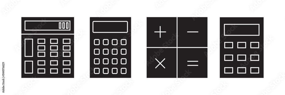 Poster calculator icon set vector. set of calculator icon