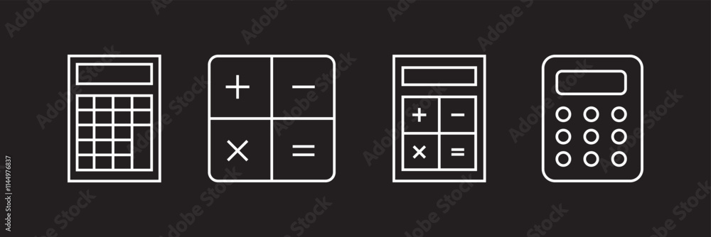Poster calculator icon set vector. set of calculator icon