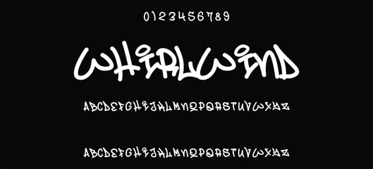 Cool street art font dynamic graffiti font for modern bold marker logo, spirited expressive headline, youth urban vibe. Art typographic design. Vector typeset