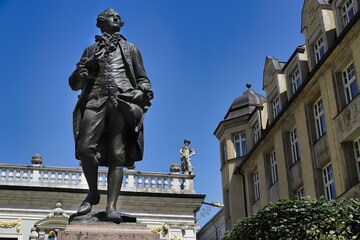 Leipzig, Goethe am Naschmarkt vor der Akten Börse