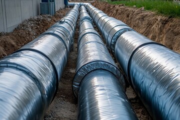 Underground utilities installation showcases modern construction techniques