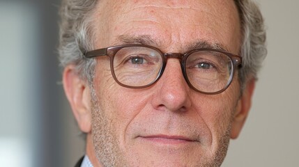 Obraz premium Close-up portrait of a mature man with glasses. (1)