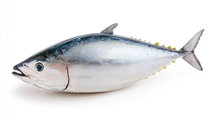 Naklejka premium Fresh whole tuna fish isolated on white.