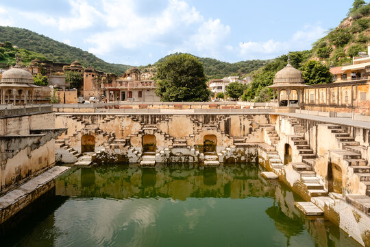 Panna Meena ka Kund Stufenbrunnen in Amber Jaipur, Rajasthan, Indien, Asien