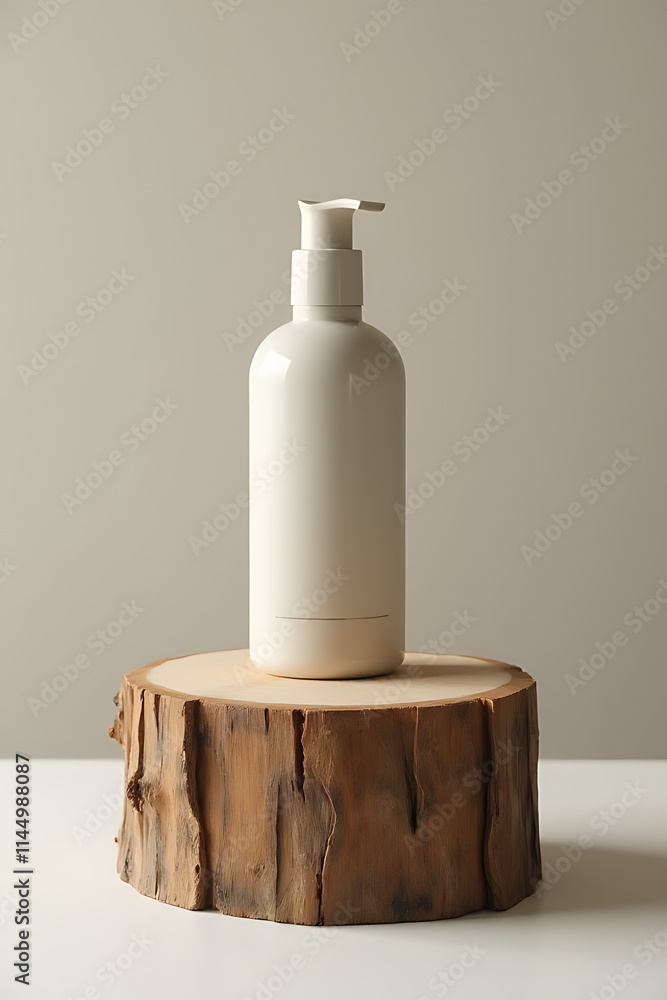 Poster display product on a rustic wooden stand or use a tree stump as a minimalist and natural podium._000