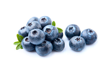 Blueberries with leaves