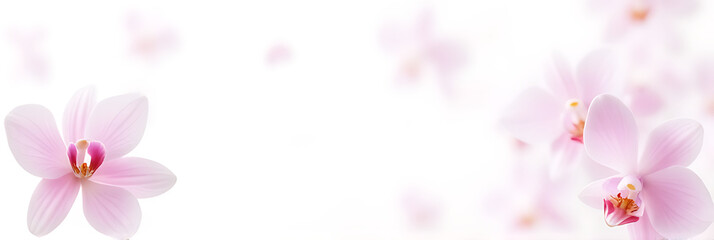 Delicate orchid petals against a clean white background provide ample space for text to be inserted in a creative way._00003_